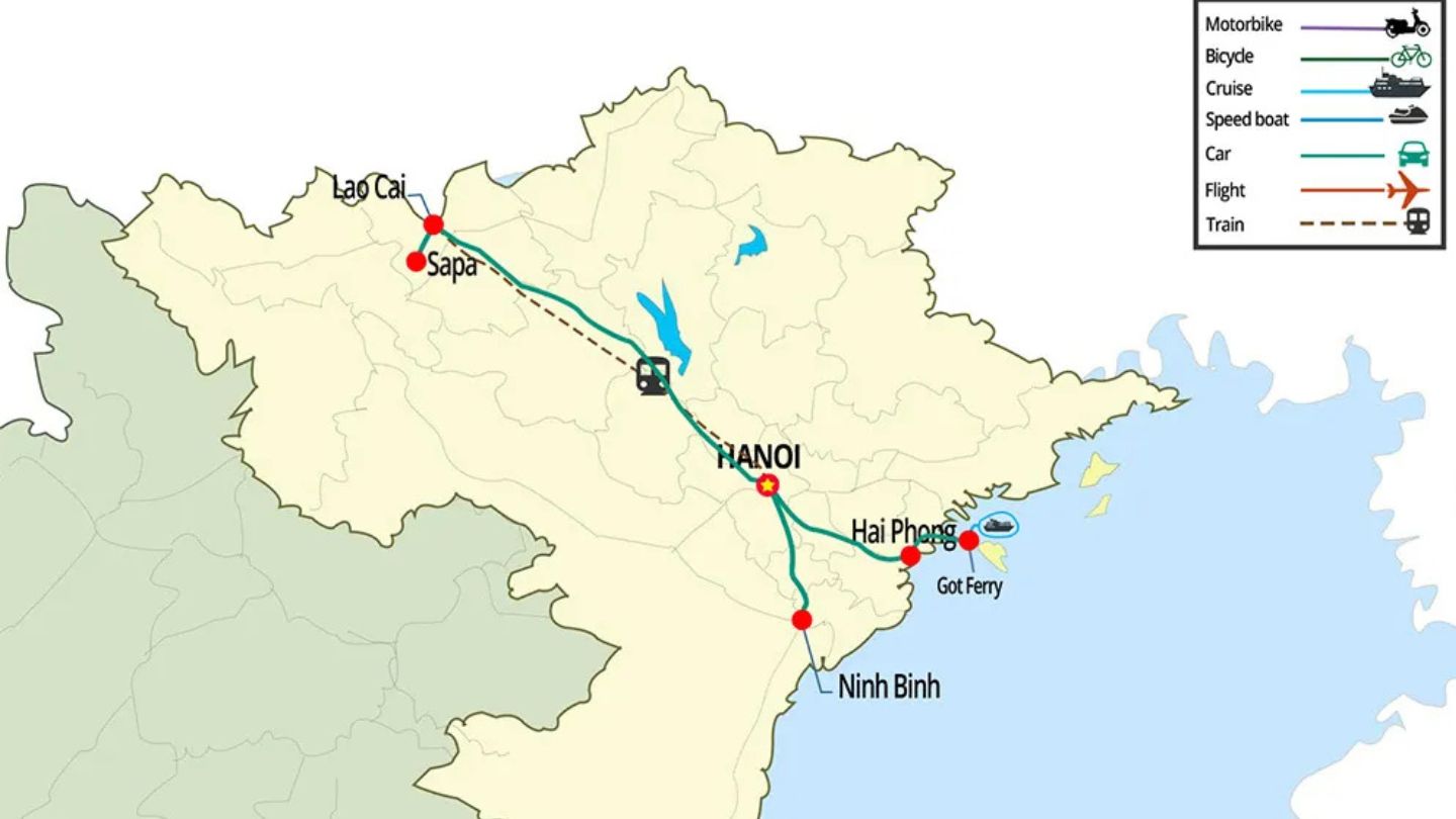 Sapa to Ninh Binh Distance: Explore a Beautiful Route 15 Infographic displaying Sapa-to-Ninh-Binh-distance facts